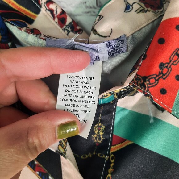 Eien Pleated Geometric Print Collar Midi dress - Picture 11 of 11